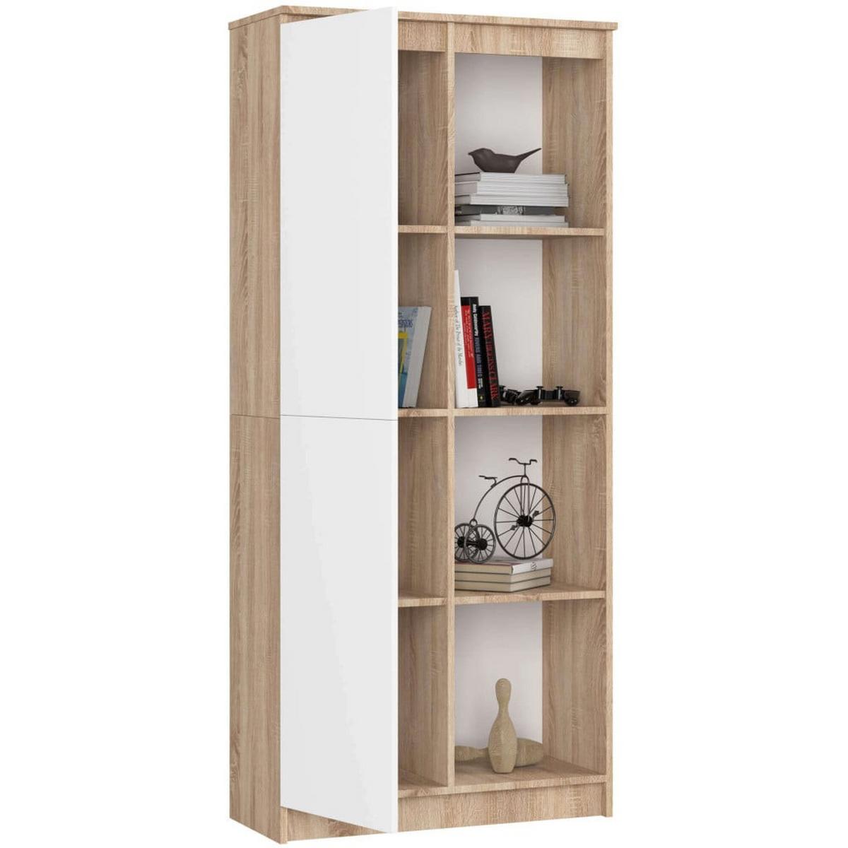 STANDREGAL Eiche Sonoma, Weiß 180/80/35 - Weiß, Holzwerkstoff (80/180/35cm) - RAUMHIRSCH FURNITURE