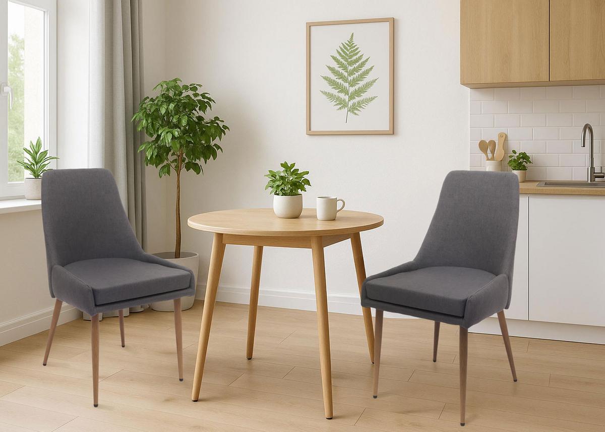 ESSZIMMERSTUHL Grau 2er-Set - Dunkelgrau/Grau, Textil (50/92/60cm) - MCW
