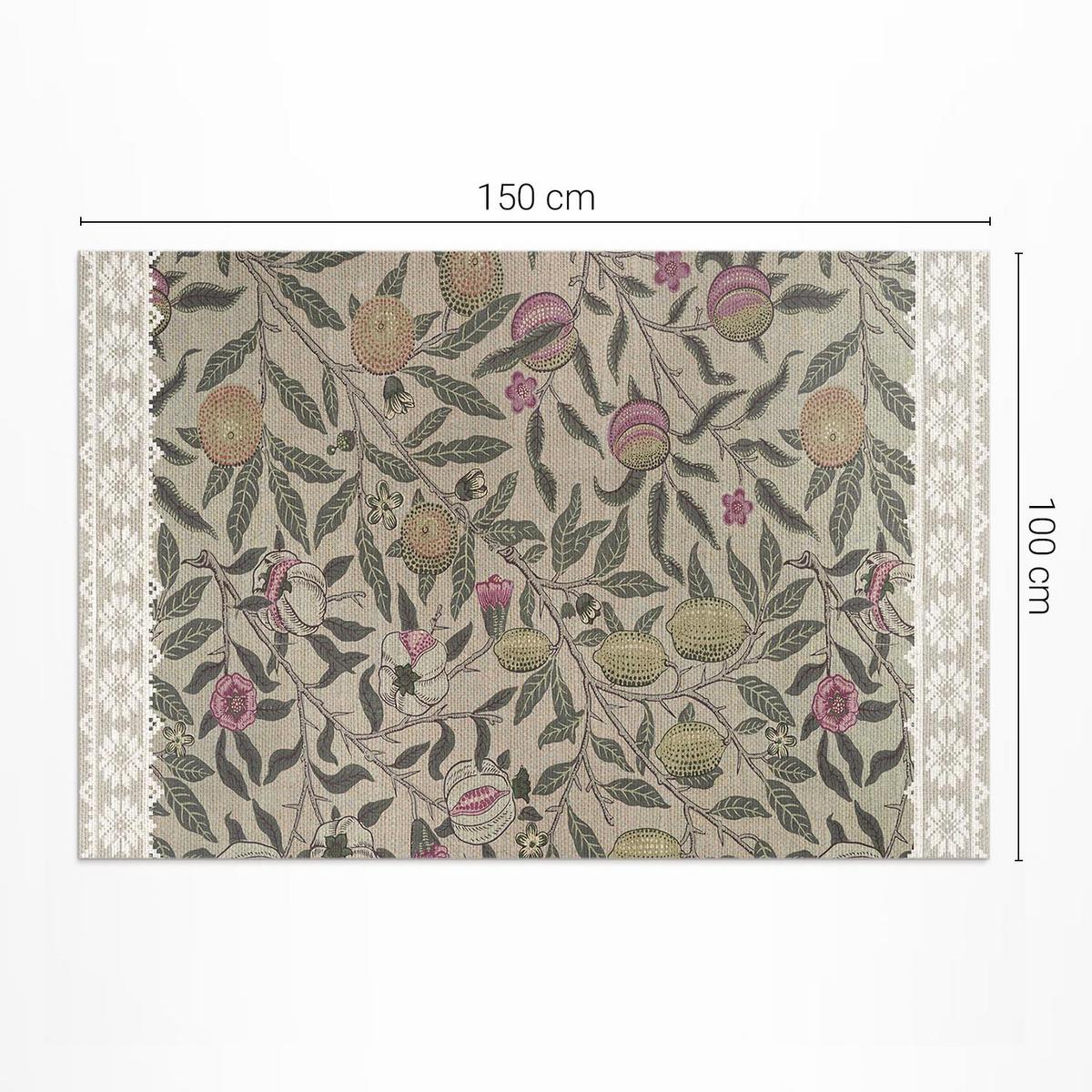 TEPPICH 100x150 cm Früchte nach William Morris - Eichefarben, Kunststoff (100/150cm) - Wallfluent