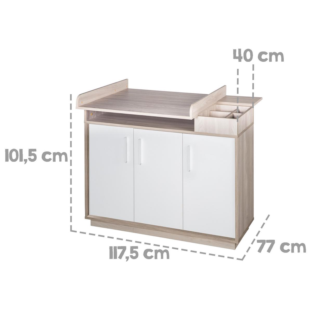 WICKELKOMMODE Olaf - Weiß, Holz/Holzwerkstoff (117.5/101.5/77cm) - Roba