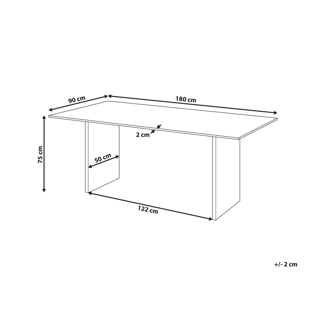ESSTISCH 180/90 cm Helles Holz Moora - Hellbraun, Holzwerkstoff (180/90/75cm) - Beliani