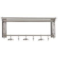 WANDGARDEROBE mit 6 Haken und Hutständer - 66/26/29 cm - Silberfarben, Metall (32/29/32cm) - Signature