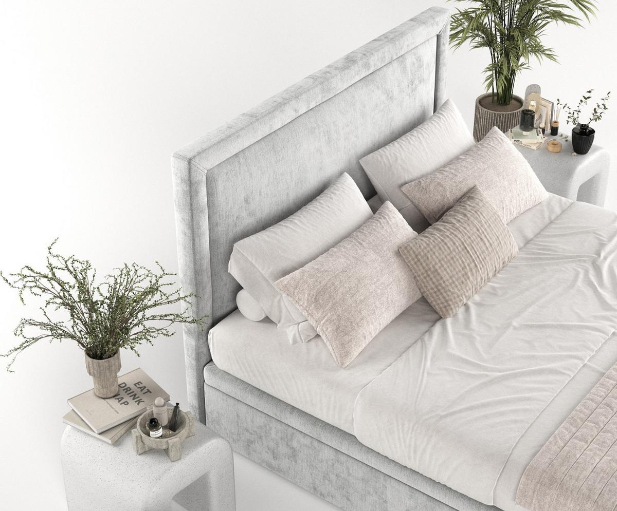 POLSTERBETT Salma mit Stauraum 200/200 cm Hellgrau im Lotta Stoff - Hellgrau/Schwarz, Holz/Holzwerkstoff (200/200cm) - AltaBeds