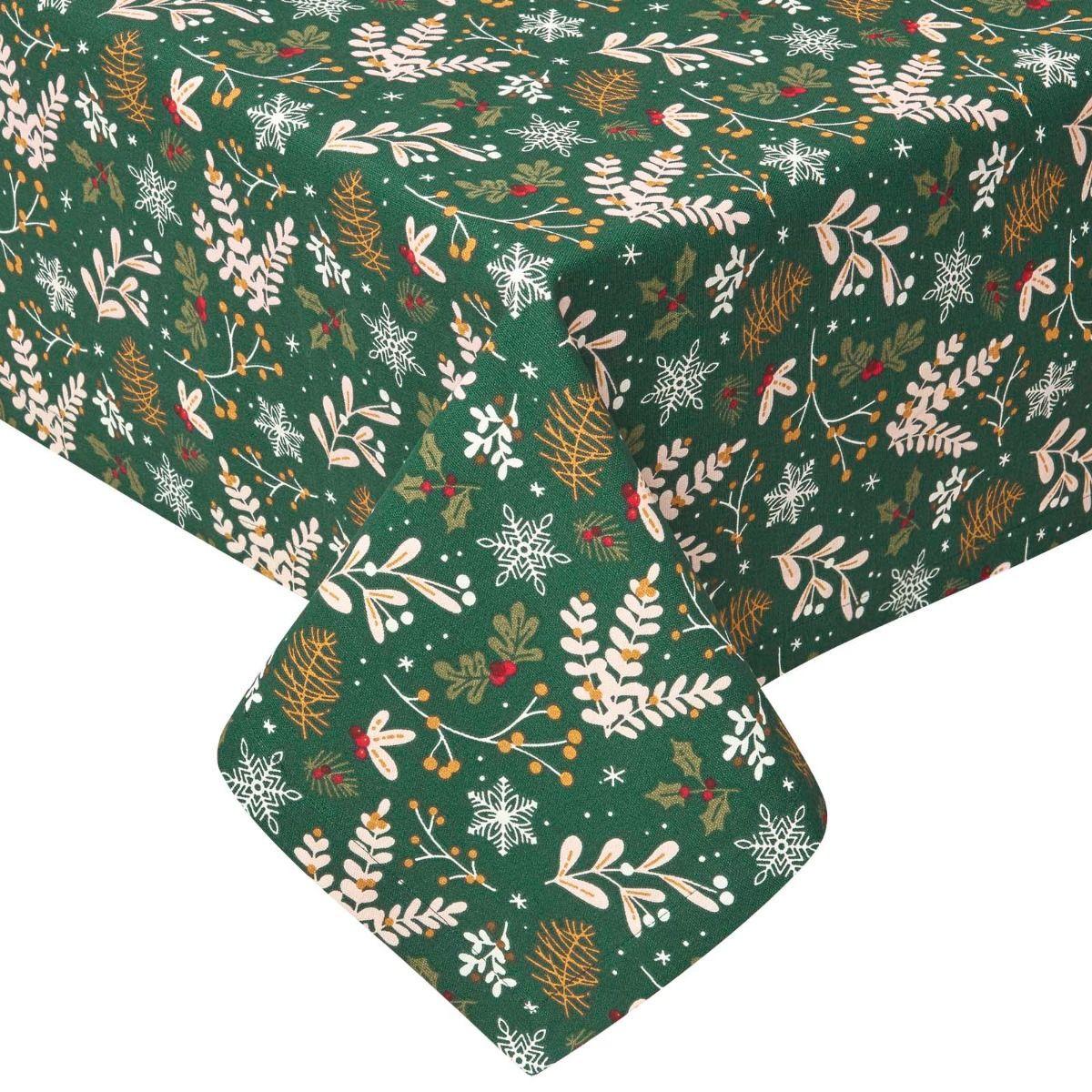 WEIHNACHTSTISCHDECKE Weihnachtswald grün 178 cm rund, 100% Baumwolle - Grün, Textil (178/178cm) - Homescapes