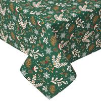 WEIHNACHTSTISCHDECKE Weihnachtswald grün 178 cm rund, 100% Baumwolle - Grün, Textil (178/178cm) - Homescapes