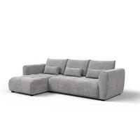 ECKSOFA SORENO 4-Sitzer, platingrau - Schwarz/Grau, Holz/Textil (293/171cm) - Wozimo