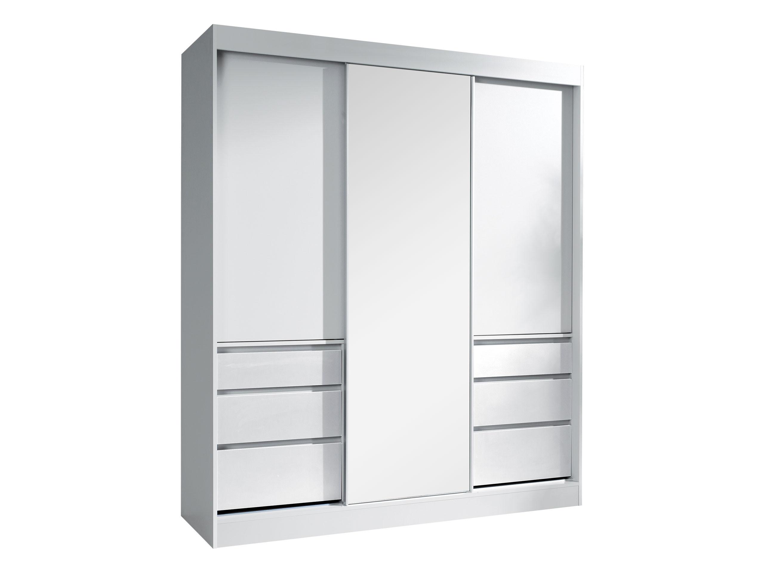 SCHWEBETÜRENSCHRANK Haiti 180 mit Spiegel - Weiß, Holzwerkstoff (180/216/65cm) - MIRJAN24