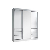 SCHWEBETÜRENSCHRANK Haiti 180 mit Spiegel - Weiß, Holzwerkstoff (180/216/65cm) - MIRJAN24