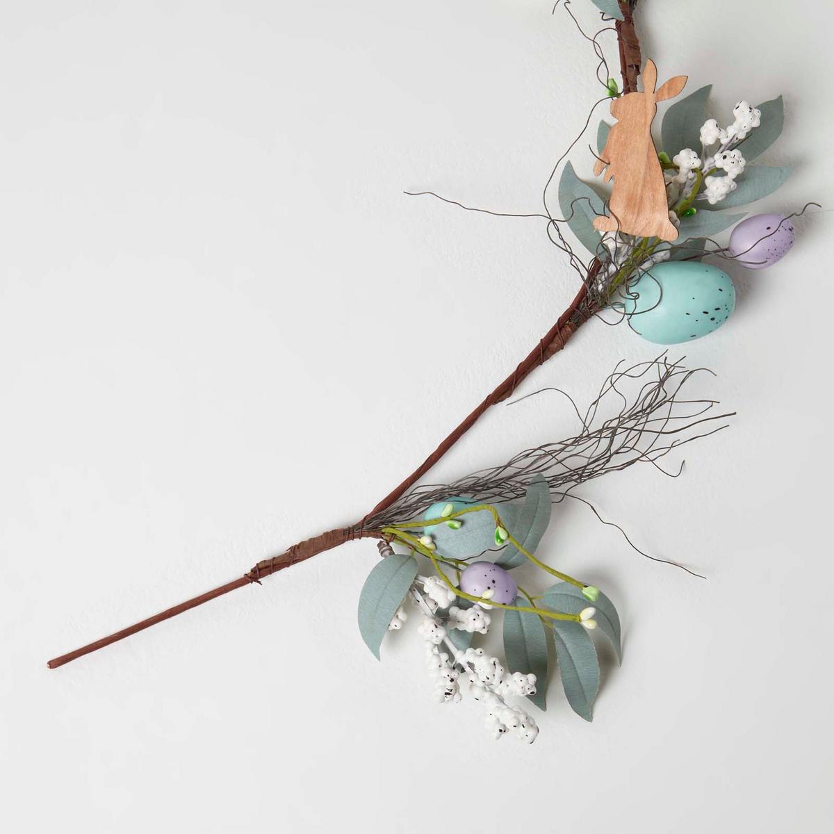 OSTERDEKO Girlande mit Ostereiern & Hasen, 140 cm - Flieder, Kunststoff (20/140/140cm) - Homescapes