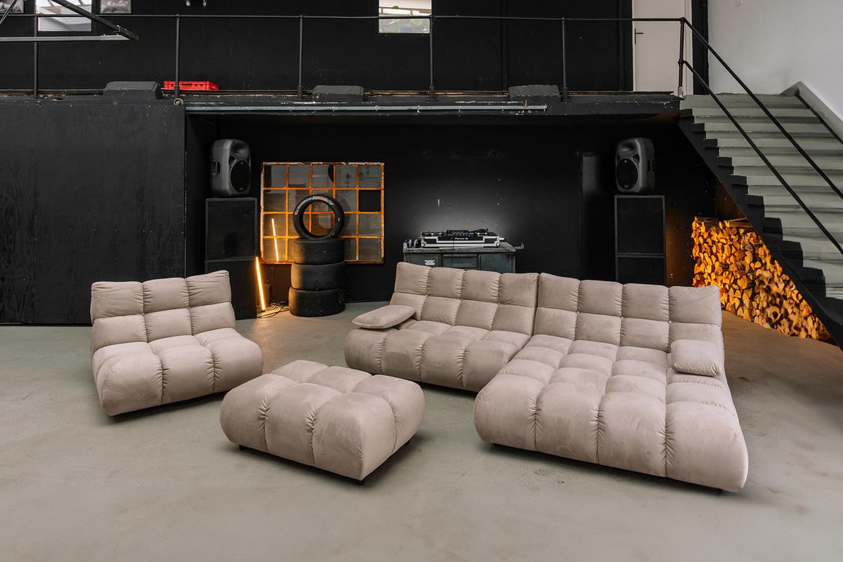 SITZGRUPPE VIVIEN 3ER SET Braun Velvet (1er-Set) - Braun, Kunststoff/Textil (510/85/359cm) - KAWOLA
