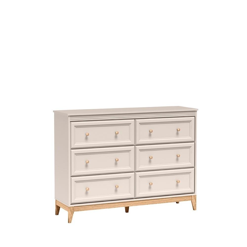 KOMMODE CUNEO 135,5/100/35cm mit 6 Schubladen Türen Kaschmir - Kaschmir, Holzwerkstoff (135.5/100/35cm) - MASSENO