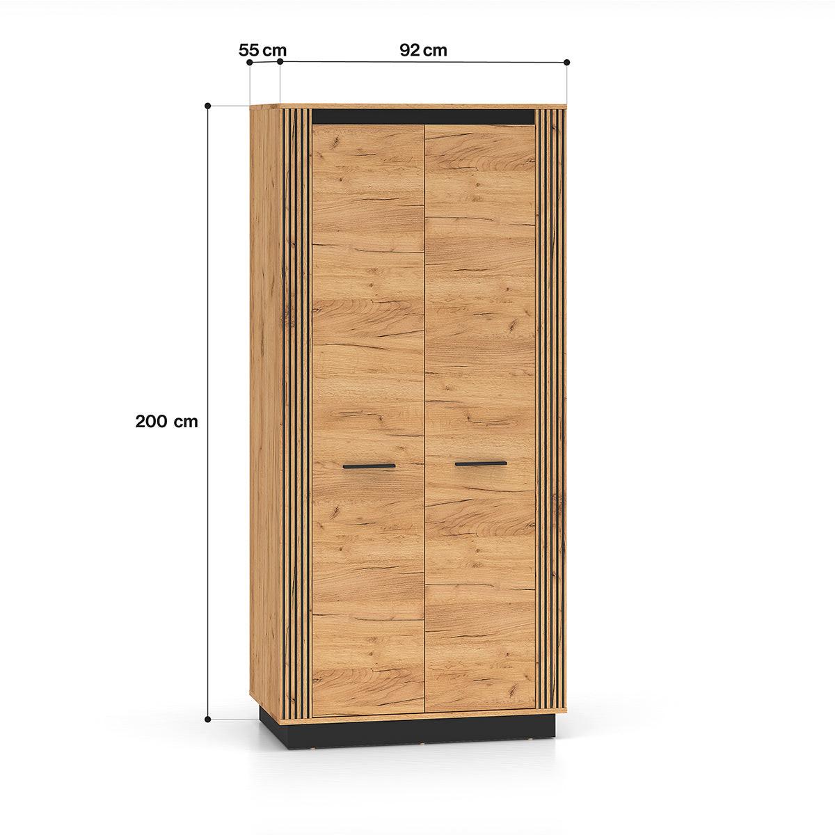 KLEIDERSCHRANK 2 Türen Solal Holz - Braun, Holzwerkstoff (92/200/55cm) - Petits-meubles