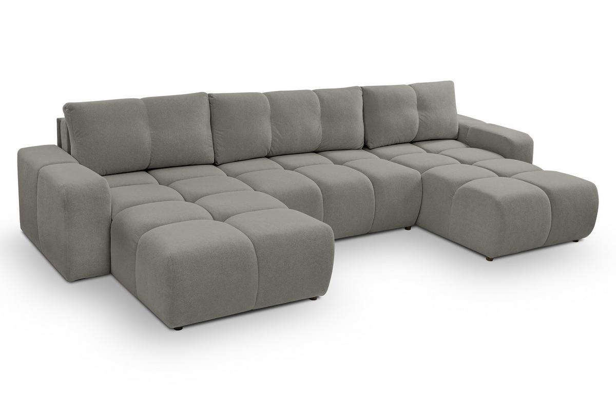 WOHNLANDSCHAFT Hosio Grau 359/177/88 cm mit Schlaffunktion - Schwarz/Grau, Kunststoff/Textil (359/88/177cm) - AX Living