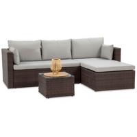 GARTENSET Sevilla, aus Technorattan, Ecksofa mit Couchtisch, Braun - Braun, Kunststoff - Beautysofa