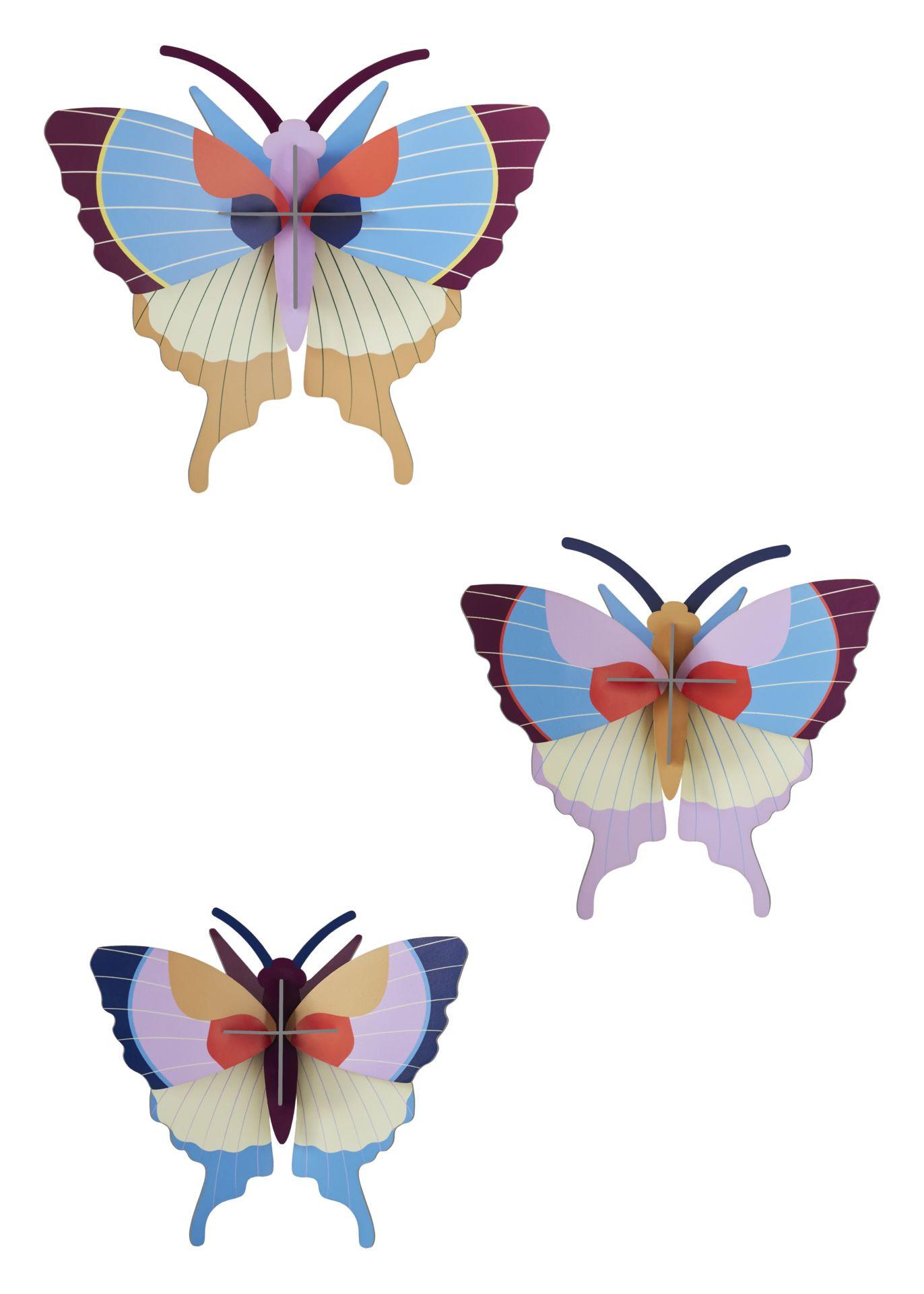 WANDDEKO Schmetterlings Trio 5/16.5 cm - Multicolor, Wellpappe (5/16.5/17cm) - Studio Roof