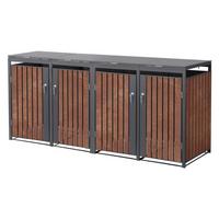 MÜLLTONNENBOX 4er Anthrazit-Rostoptik - Rotbraun, Metall (264/120/80cm) - ML-DESIGN