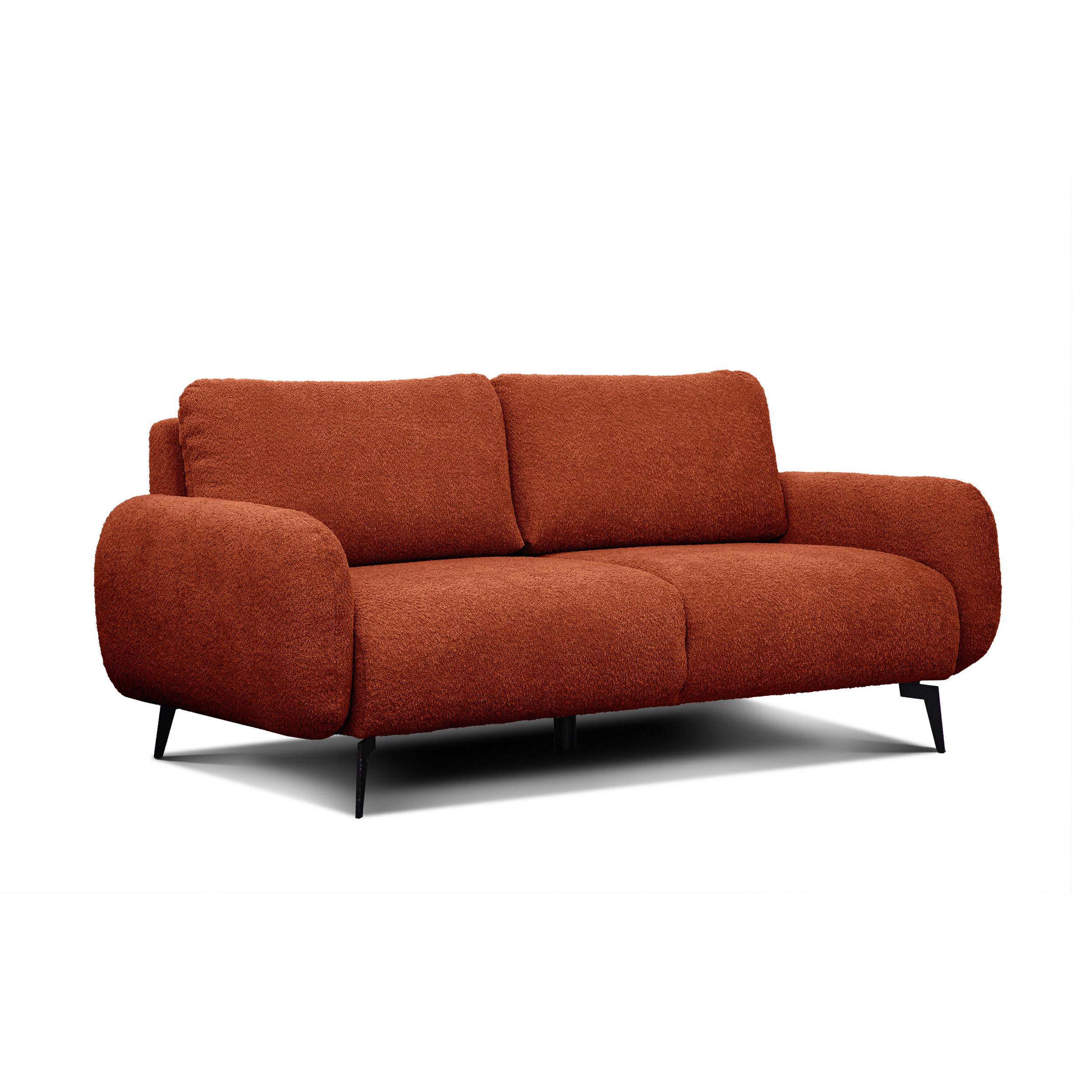 SOFA FEBE 3-Sitzer, dunkelorange - Dunkelorange/Schwarz, Holz/Textil (190/82/96cm) - Wozimo
