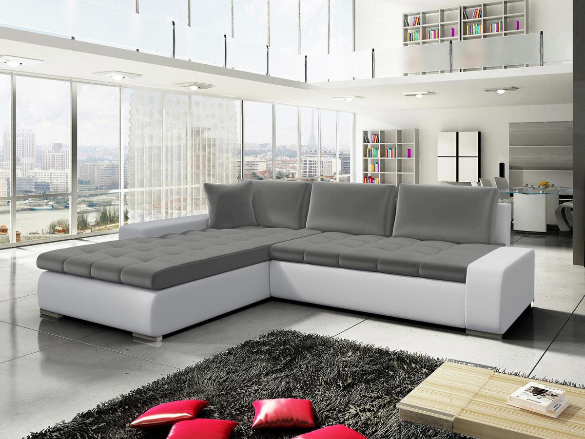 ECKSOFA Orkan - Weiß/Grau, Holz/Textil (302/213cm) - MIRJAN24