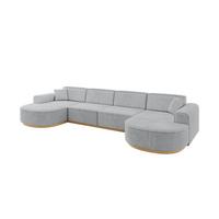 WOHNLANDSCHAFT MARI-U2-v2 - 388x171x83 cm Grau Cord - Grau, Holzwerkstoff/Textil (388/83/171cm) - ALTDECOR