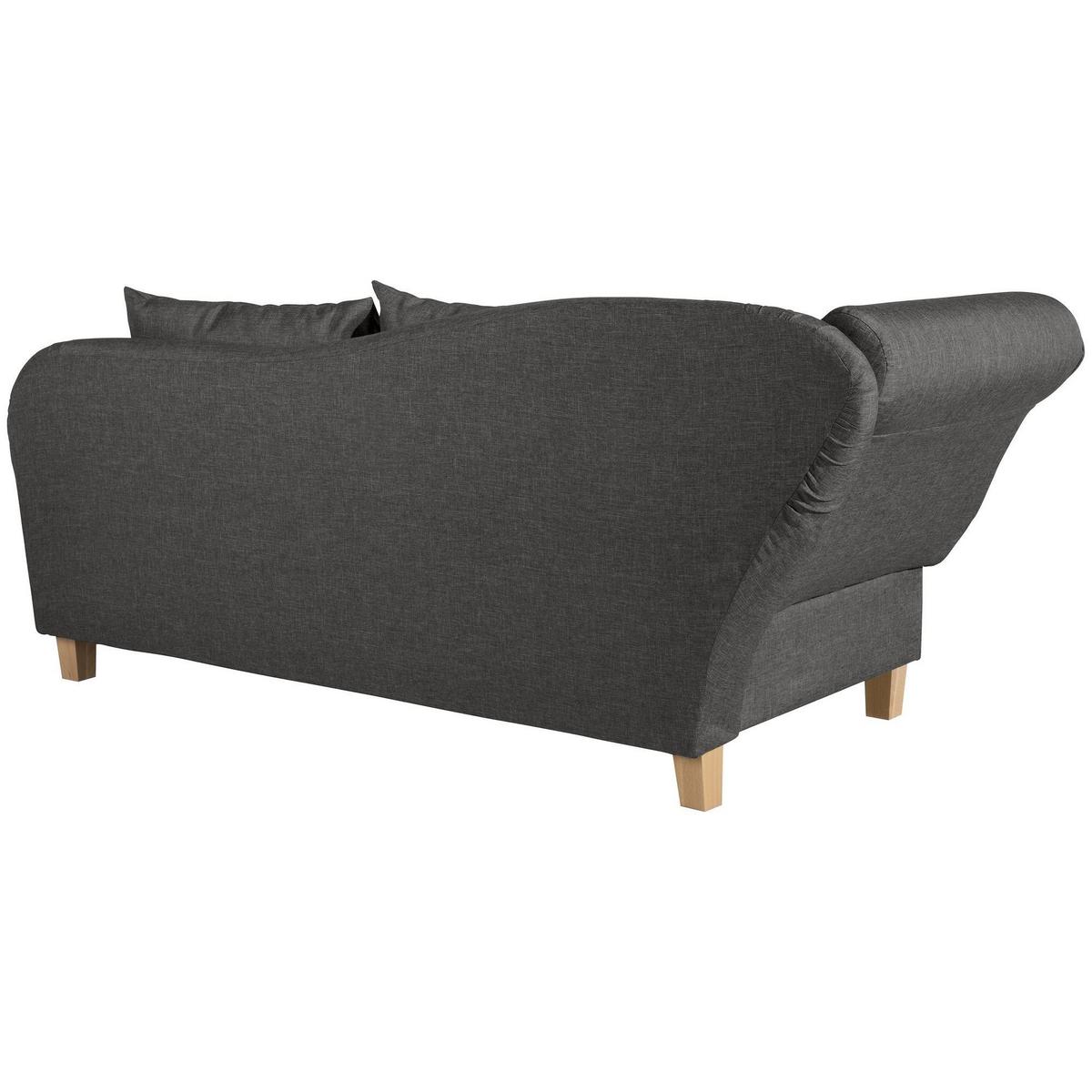 RECAMIERE mit Armteil links klappbar Katia Bezug Flachgewebe Buche natur / anthrazit - Anthrazit, Kunststoff (190/82/88cm) - 58aufmkessel