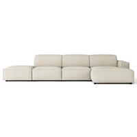 ECKSOFA Sellmo 344 cm - Creme/Schwarz, Kunststoff/Textil (350/166cm) - Selsey
