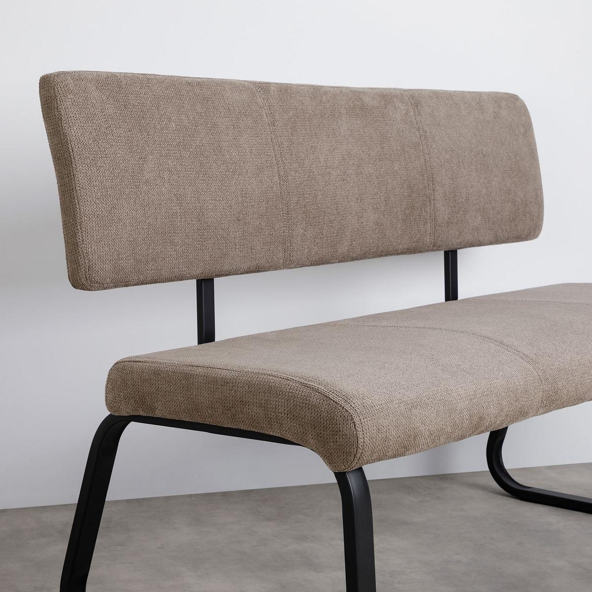 ESSZIMMERBANK VILAS hellbraun - Hellbraun, Textil/Metall (135/87/56cm) - IDIMEX