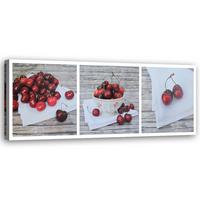 WANDBILD saftige burgunderkirschen - Rot, Textil (90/30cm) - Feeby
