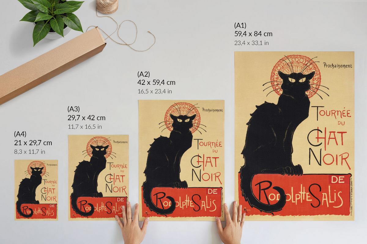 POSTER - 42x59 cm - Théophile Steinlen - Tournée du Chat Noir - Schwarz, Textil (42/59/0.1cm) - TULUP