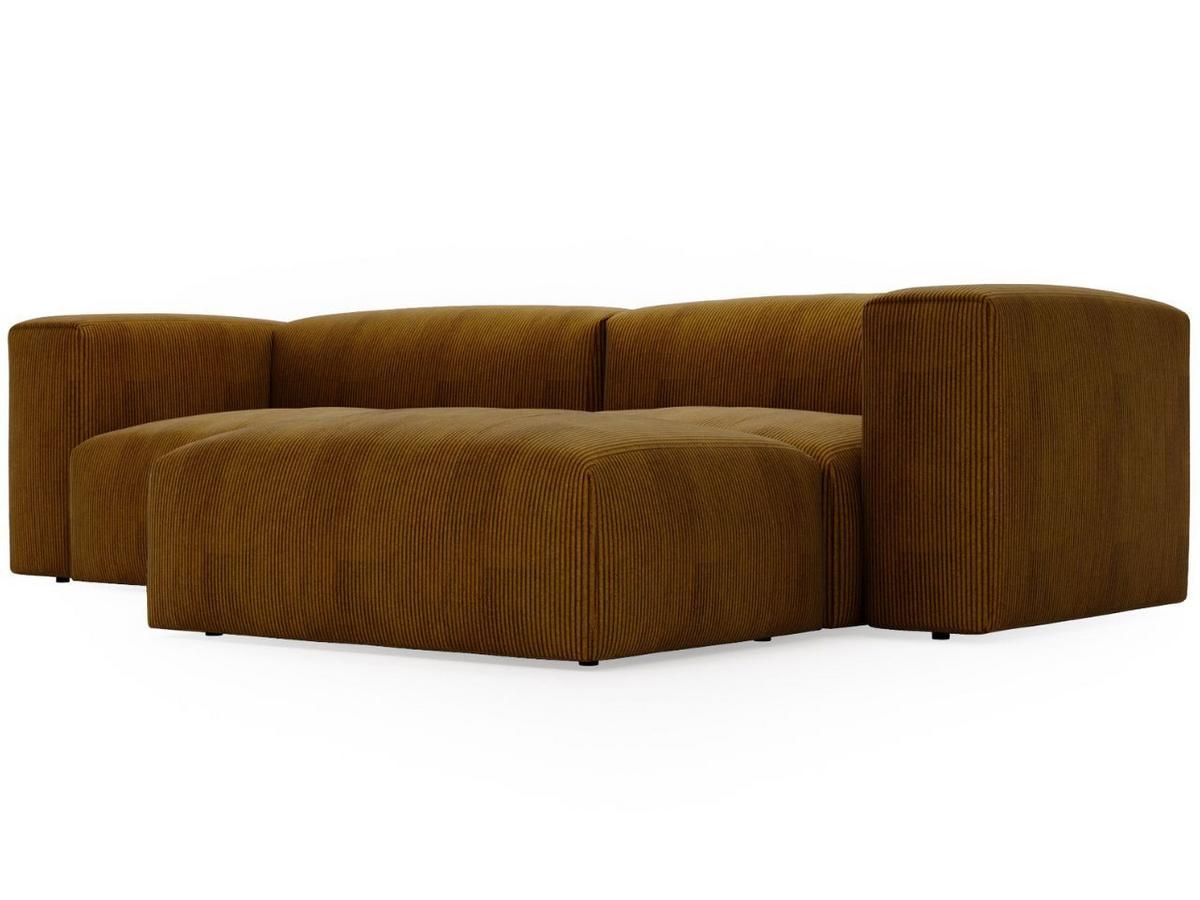ECKSOFA Landi Braun Rechts - Schwarz/Braun, Kunststoff/Textil (240/180cm) - Graingold