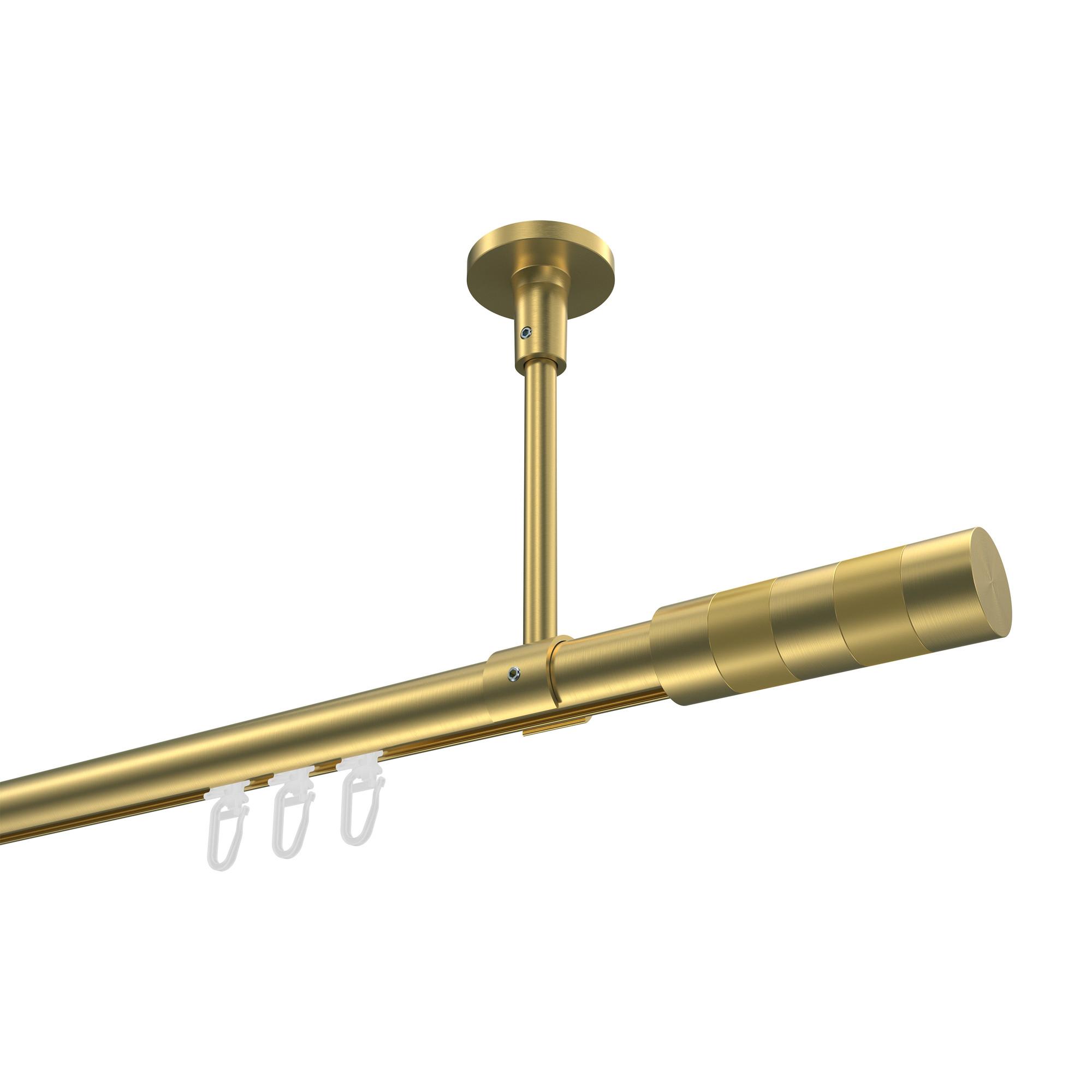 GARDINENSTANGE INNENLAUF Sonette Mavell 140 cm, 1-läufig, 20 mm Ø Messing-Optik - Messingfarben/Goldfarben, Metall (140cm) - INTERDECO
