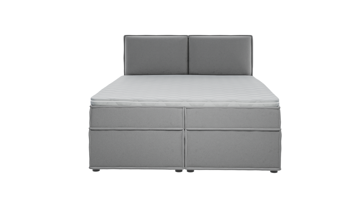 BOXBETT Eclipse 160/200 cm Grau Luxusmicrofaser - Schwarz/Grau, Holz/Kunststoff (160/200cm) - S-Style Möbel