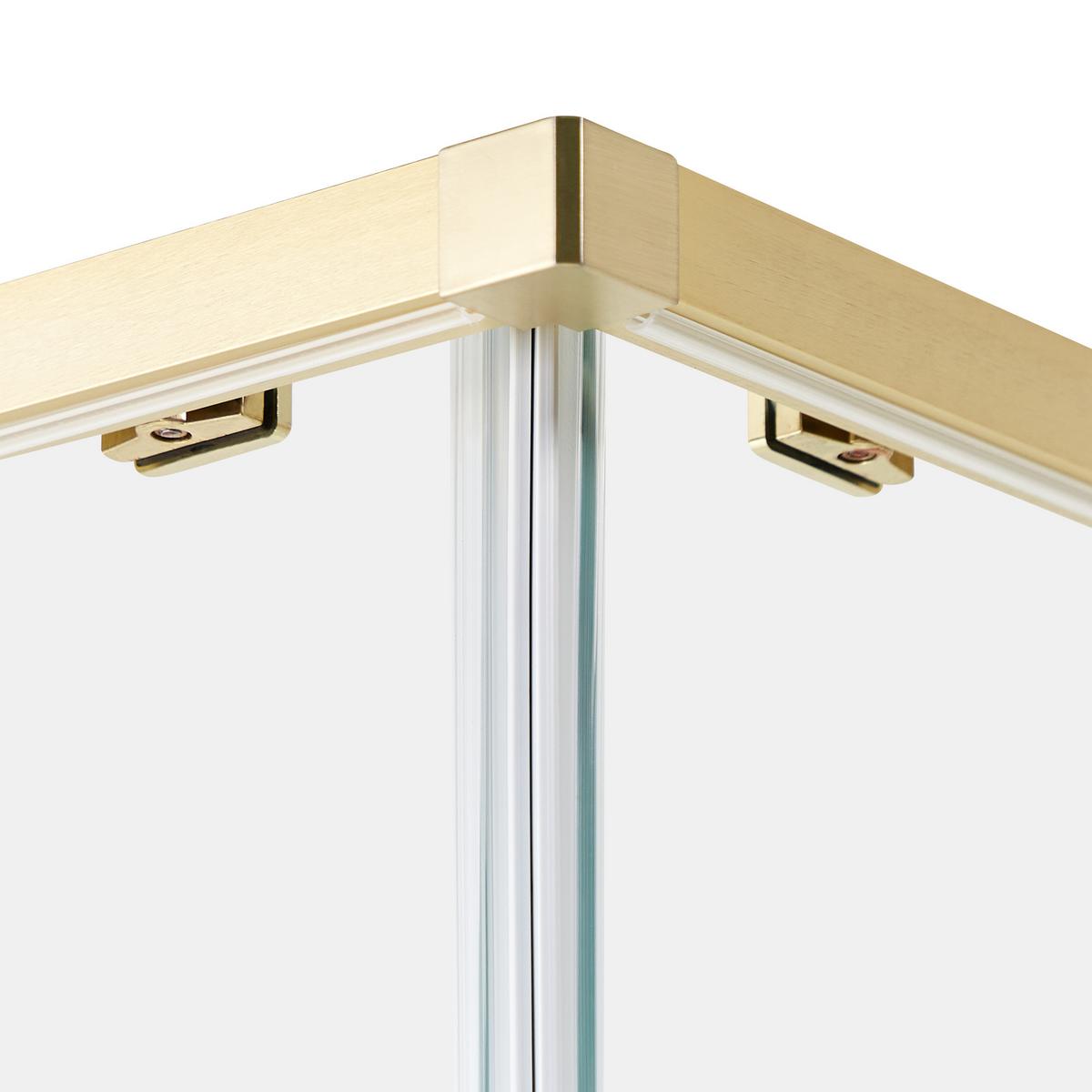 DUSCHKABINE 80/80/185 cm Gold Tela - Transparent/Goldfarben, Glas (80/80/185cm) - Beliani