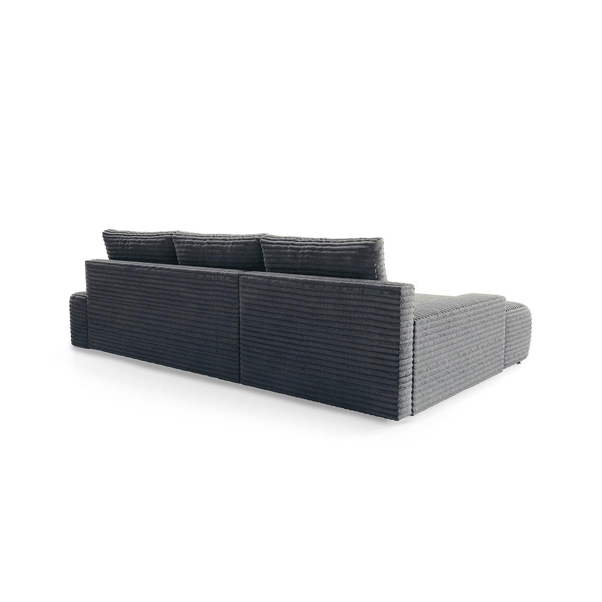 ECKSOFA Ivana 3 Sitzplätze Dunkelgrau - Grau, Holz (265/172cm) - Petits-meubles