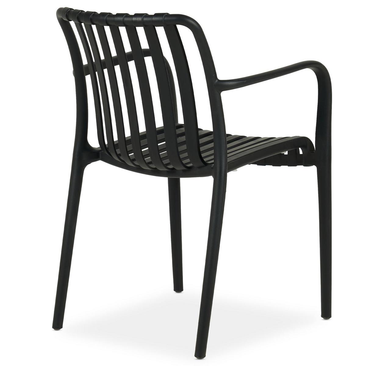 GARTENSTÜHLE TULIPANO 6er-Set schwarz - Schwarz, Textil (55/82/59cm) - IDIMEX