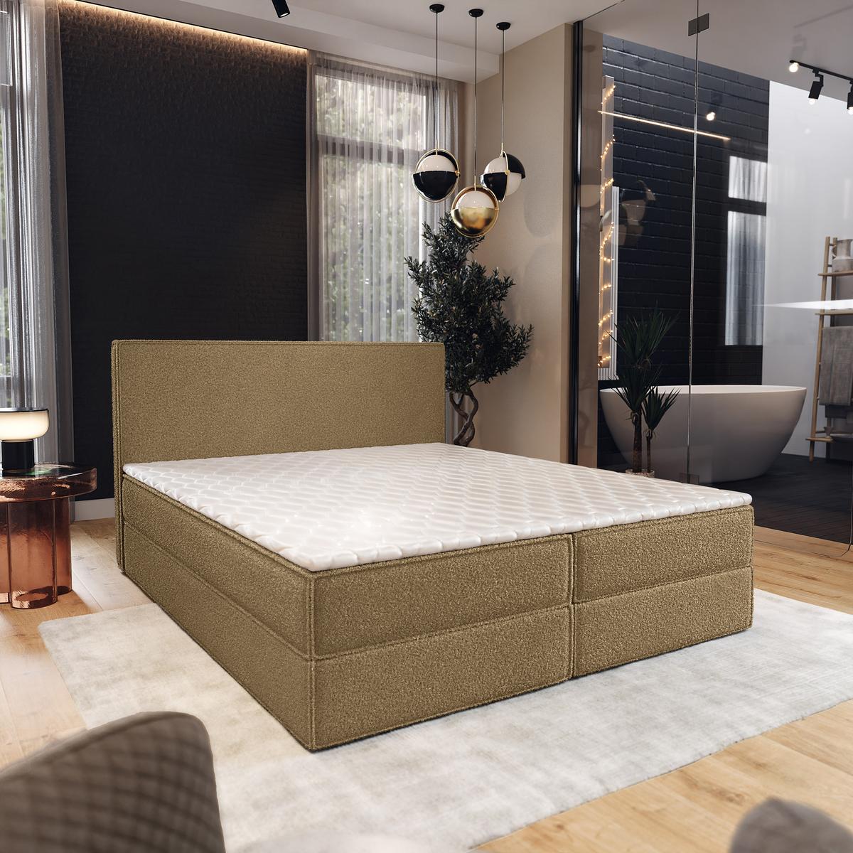 BOXBETT PELLIO 180x200 cm mit Matratze und Topper - Orange - Orange, Holz (180/200cm) - MASSENO
