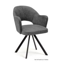 ARMLEHNSTUHL drehbar (6er-Set) Devon 59x87x61 Schwarz/Grau - Schwarz/Grau, Kunststoff (61/87/59cm) - 58aufmkessel