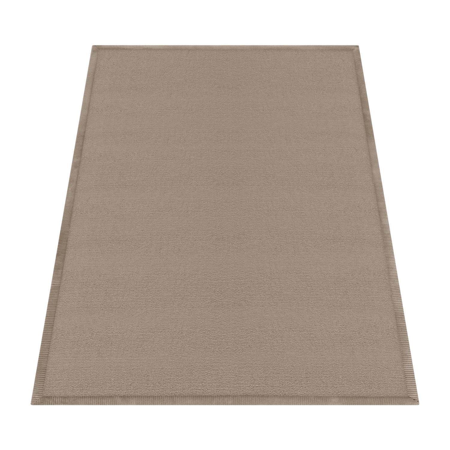 KURZFLORTEPPICH Waschbar, einfarbig, aus Polyester, Beige, 140 x 200 cm - Beige, Textil (140/200cm) - KADIMA DESIGN