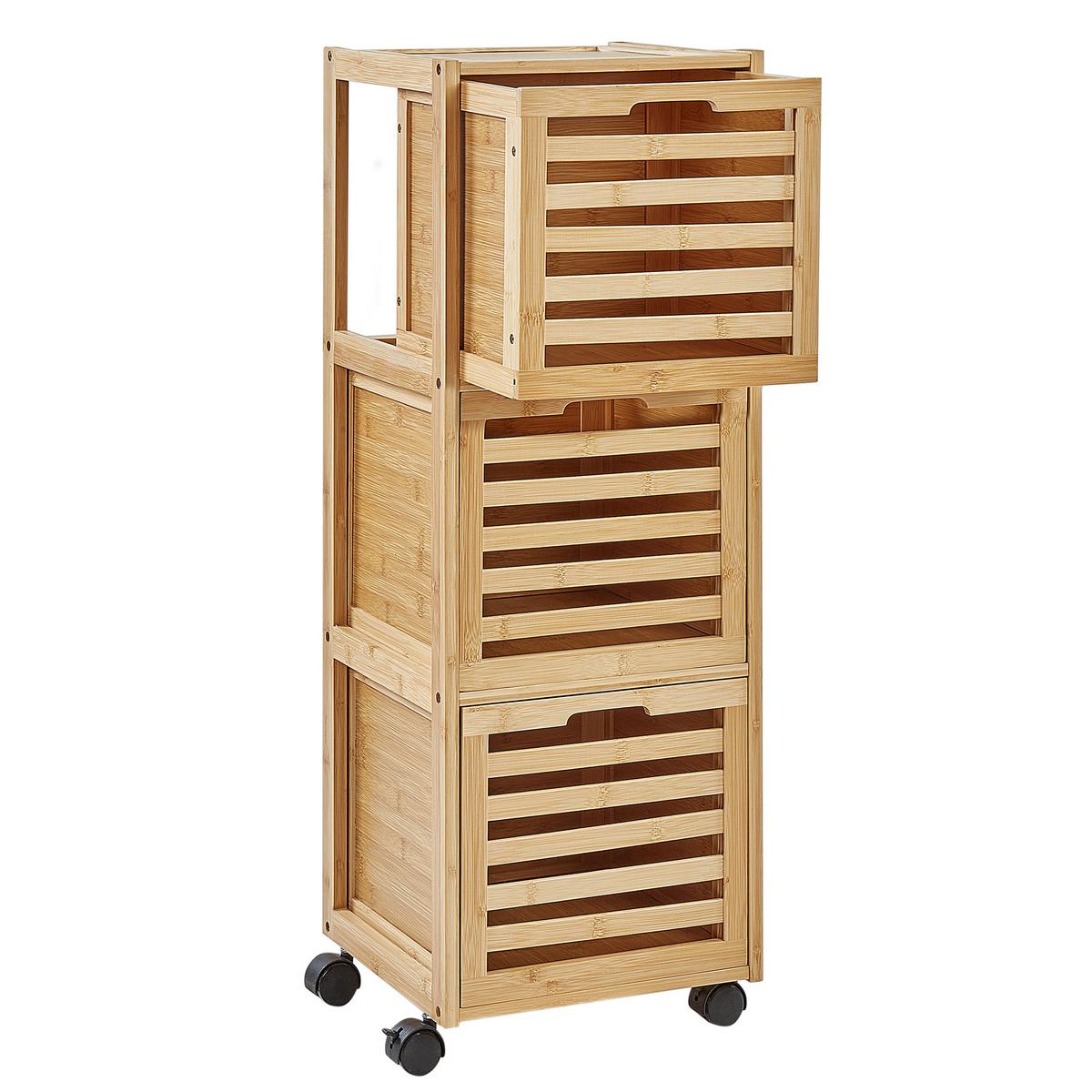 BAD-WANDSCHRANK 32 cm Hellbraun Shawnee - Braun, Holz (32/90/30cm) - Beliani