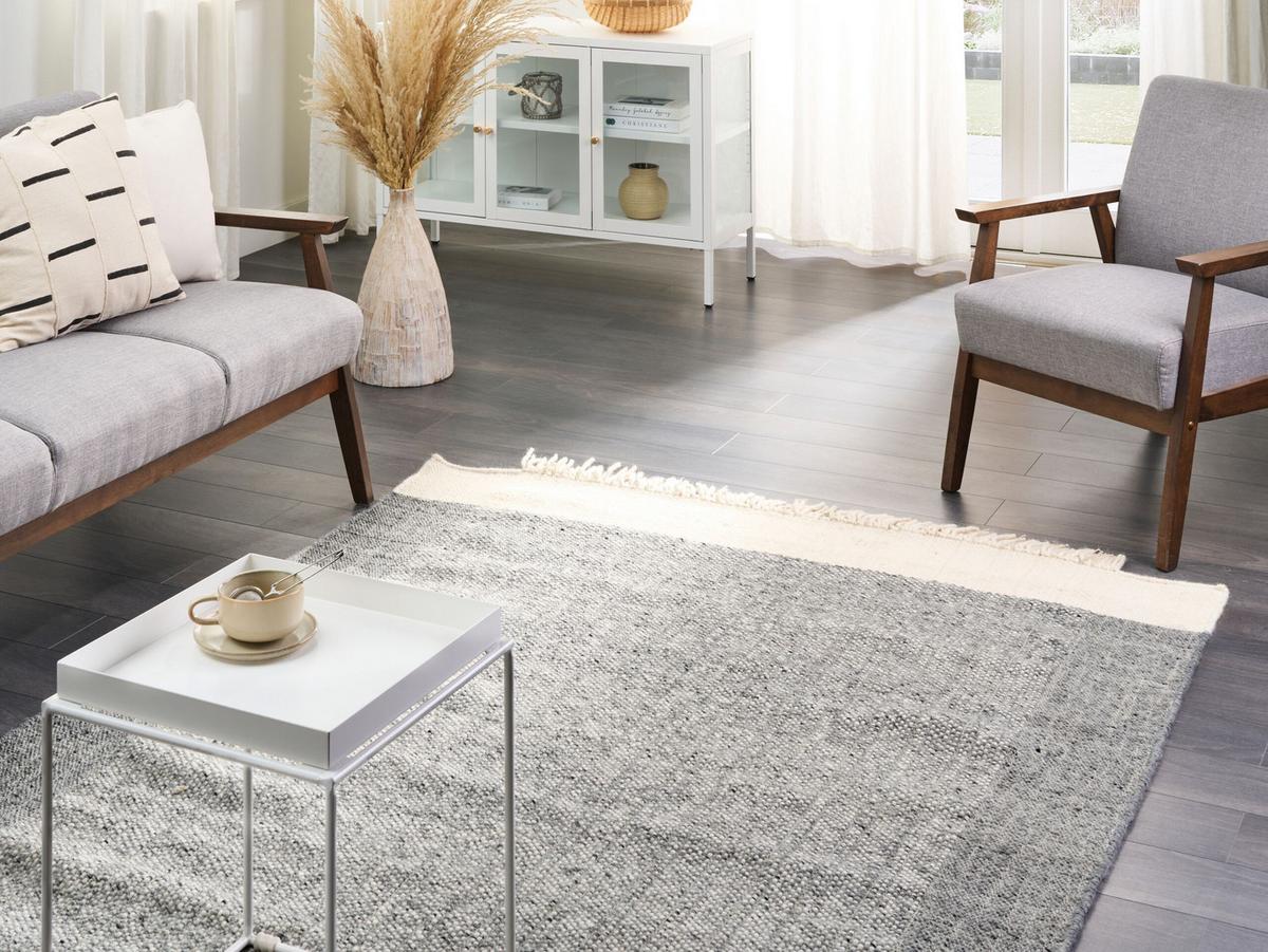 KURZFLOR-TEPPICH Tatlisu 200/140 cm - Grau, Textil (140/200cm) - Beliani