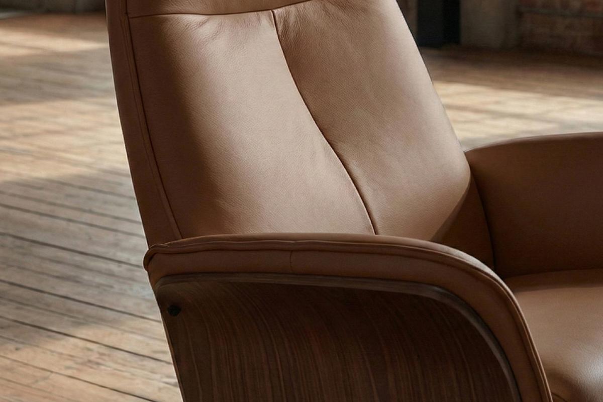 RELAXSESSEL FERREIRA Braun Leder Relaxfunktion - Schwarz/Braun, Leder/Metall (78/106/84cm) - KAWOLA