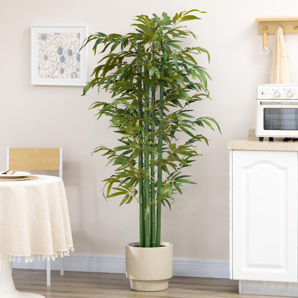 KÜNSTLICHE Pflanzen, Polyester, Grün - Grün, Kunststoff (180cm) - HOMCOM