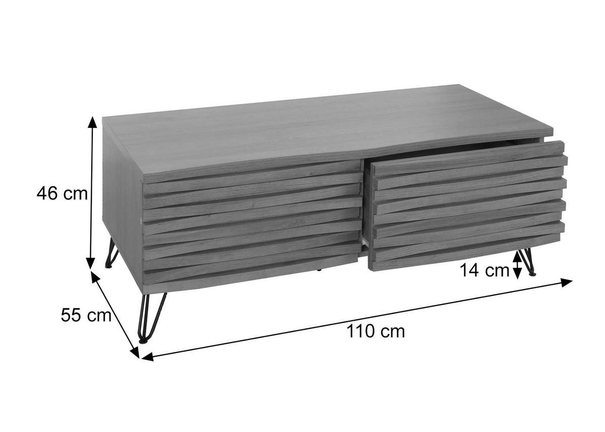 COUCHTISCH Walnuss Dekor - Walnussfarben, Holzwerkstoff (55/110/46cm) - MCW