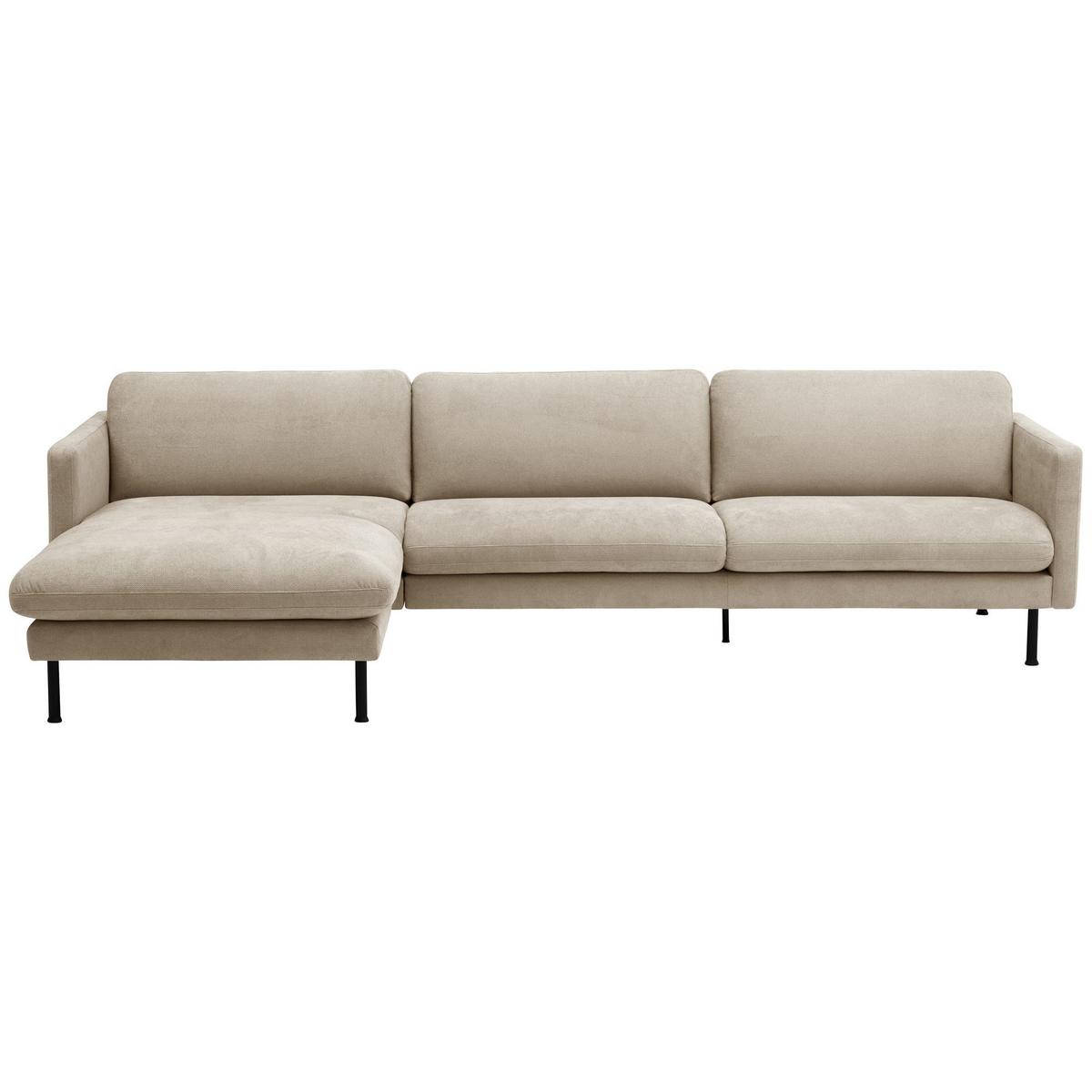 ECKSOFA mit Longchair links Katina Flachgewebe beige - Beige, Kunststoff (160/286cm) - 58aufmkessel
