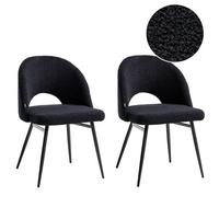 ESSZIMMERSTUHL 2er-Set Schwarz Onaga - Schwarz, Textil (52/77/56cm) - Beliani