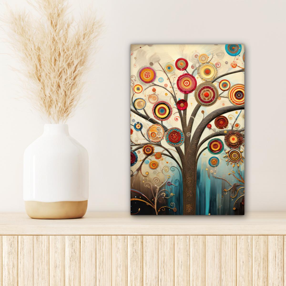 LEINWANDBILD Baum - Baum des Lebens - Farbe Deko Wohnzimmer 20x30 cm - Braun, Textil (20/30cm) - MuchoWow