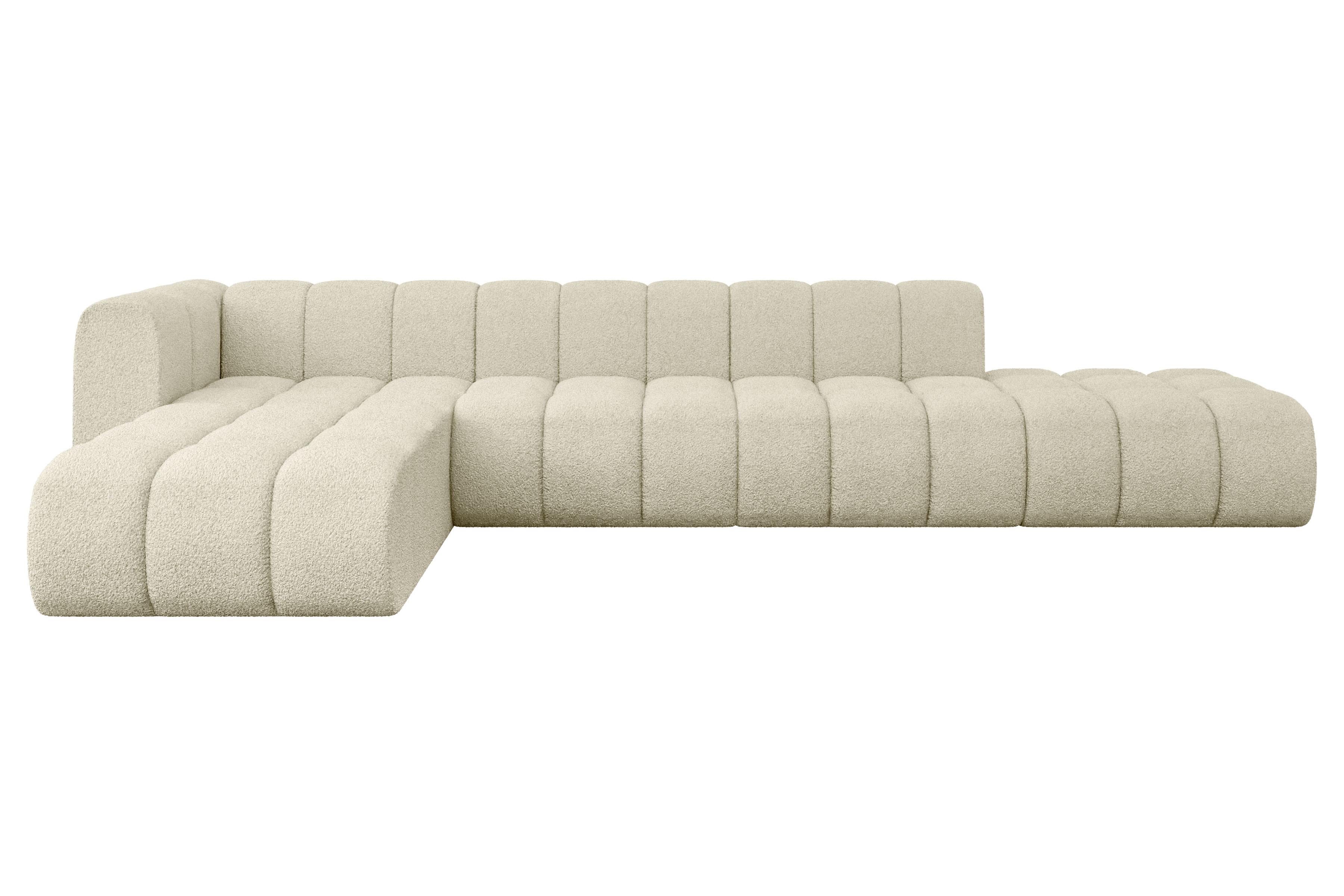 ECKSOFA modulares Sofa Zuvon-L2 - 387x177x70 cm Beige - Beige, Holzwerkstoff/Textil (387/177cm) - ALTDECOR
