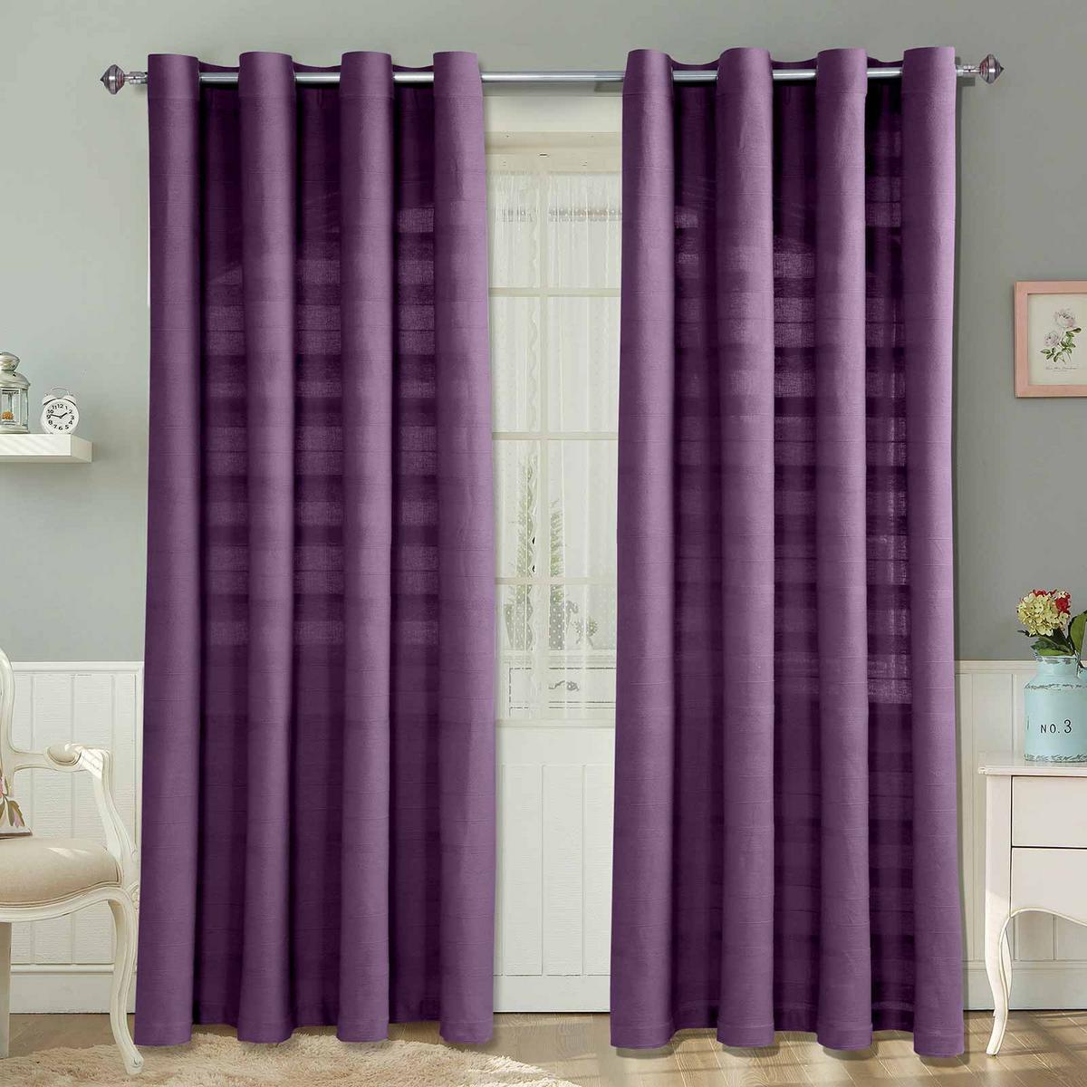 ÖSENVORHANG Rajput blickdicht 2er-Set, 167/182 cm - Lila, Textil (167/182cm) - Homescapes