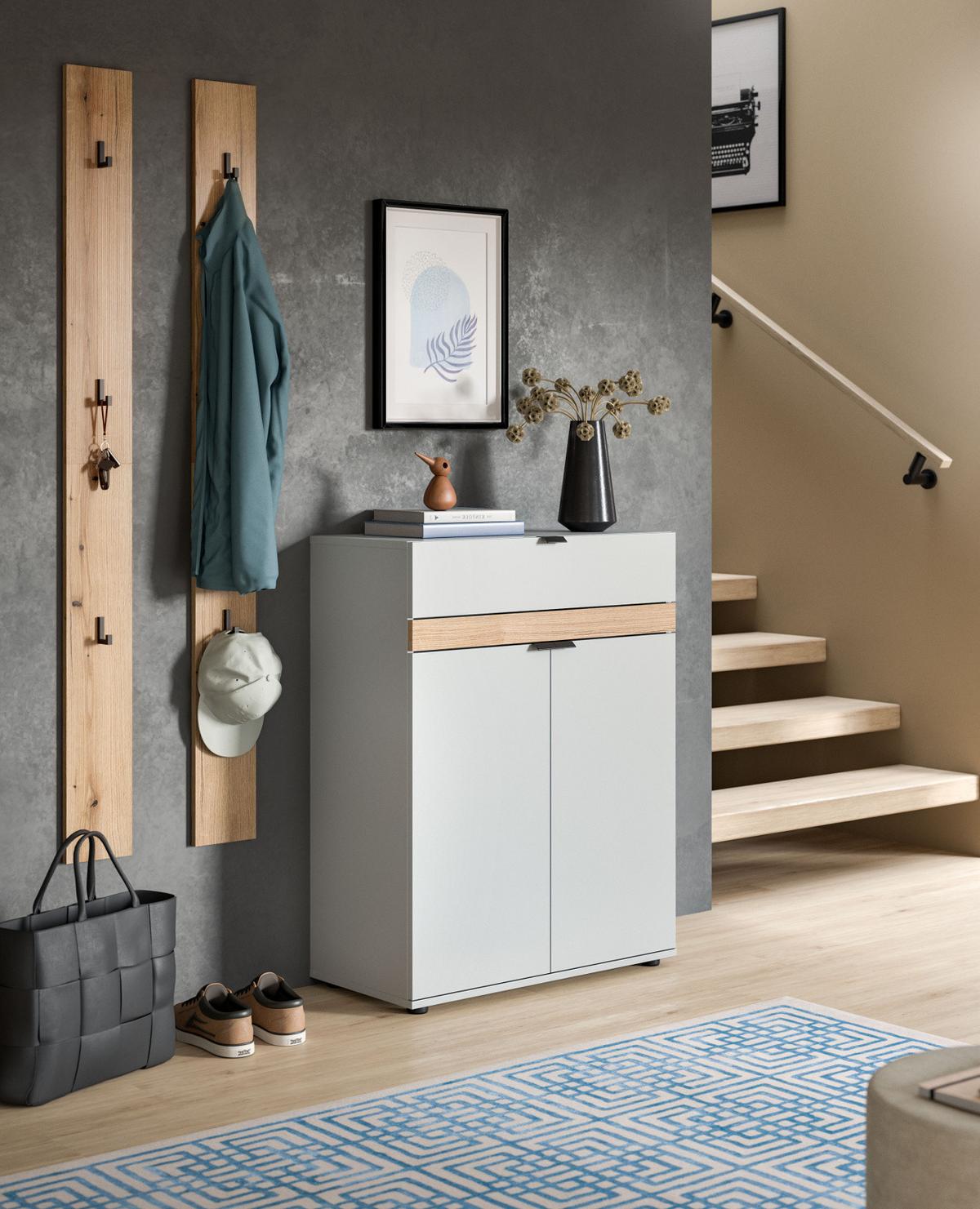 GARDEROBENPANEEL Evoke Eiche, Wandgarderobe 15 x 160 cm - Eichefarben, Holzwerkstoff/Metall (15/160/4cm) - Inn.Furn