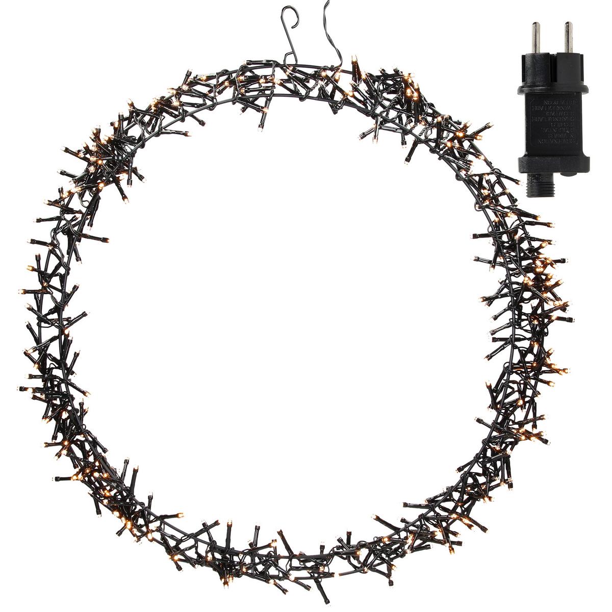 LED LICHTERKRANZ Ø48 cm 400 LEDs Warmweiß - Schwarz, Metall (48/6/48cm) - ECD-Germany