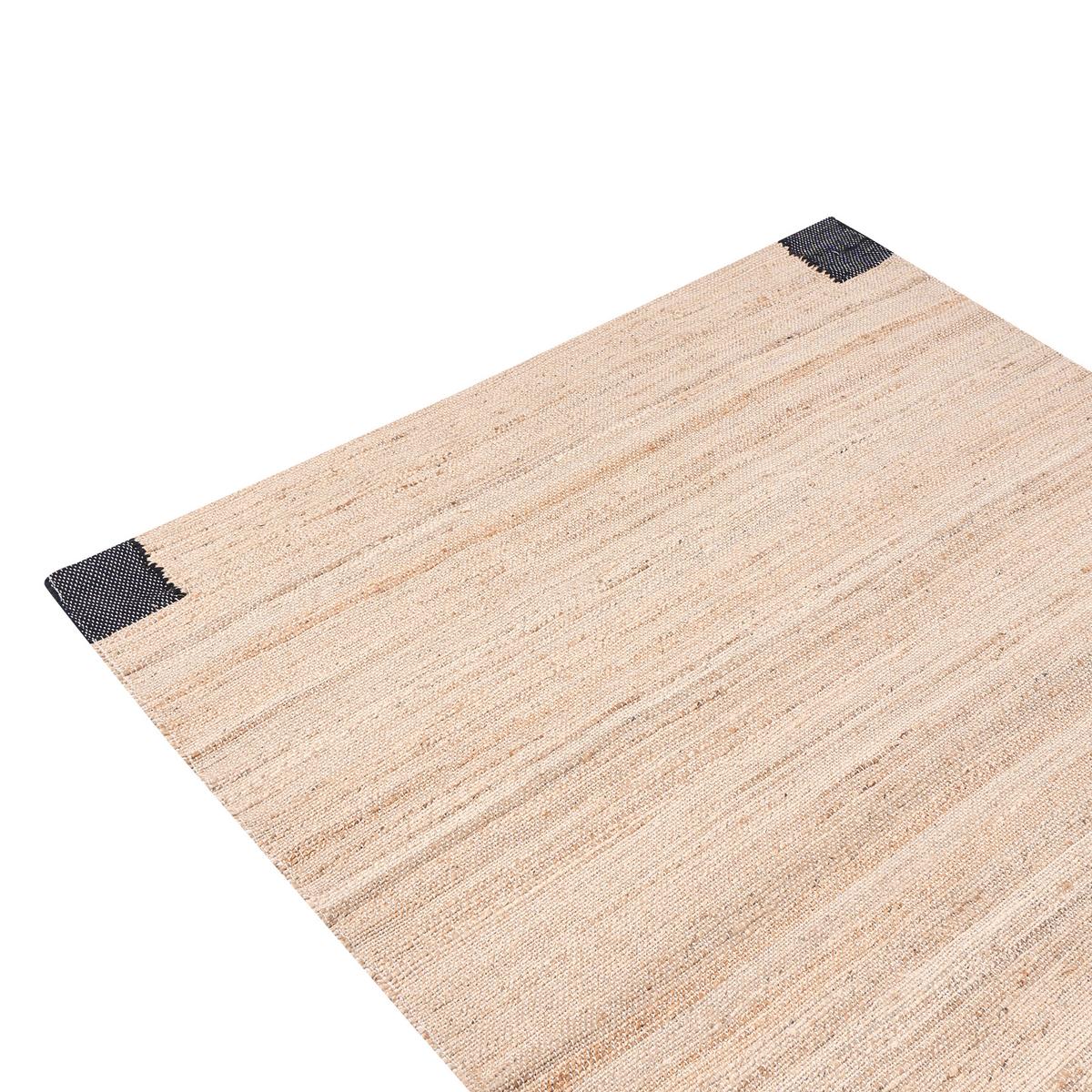 TEPPICH Schwarz/Beige 160/230 cm Jute Amravati - Beige, Textil (160/230cm) - Beliani